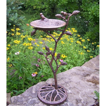 Catgato Living Meadow Bird Bath - Antique Bronze CA3116819